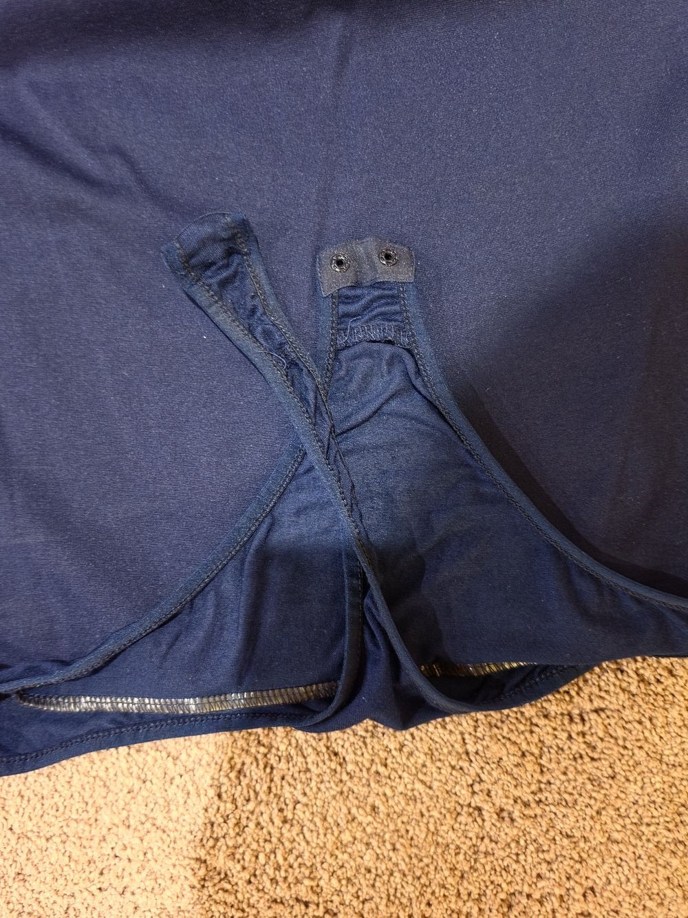bebe Navy Off-Shoulder Ruffle Bodysuit - Picture 4 of 4
